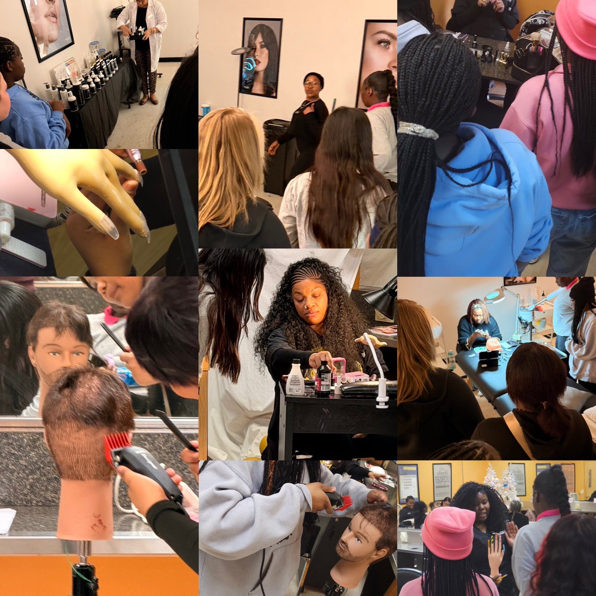 BCPSCrossroadCS's tweet photo. Our girls group had an amazing visit to Empire Beauty School!

They connected with inspiring professionals who emphasized effort, attendance, and lifelong learning. Even got hands-on experience cutting hair and shaping nails.

Future ready and inspired! 💇🏽‍♀️ 💅🏽🎓 @Fschrader1 https://t.co/DvudXnJVOI