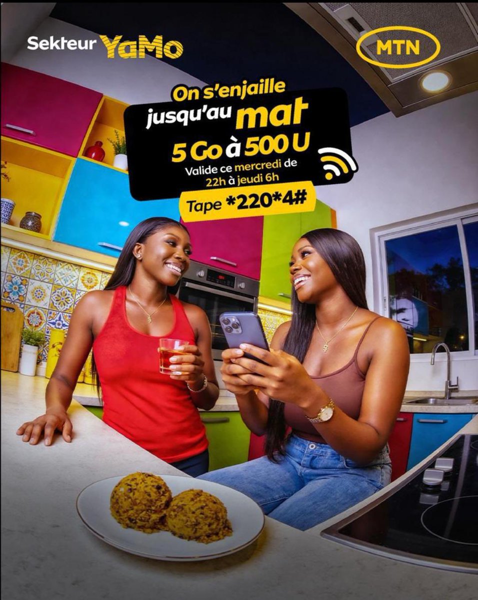 Fruit_2mer's tweet photo. Nous sommes Mercredi 22h 🔥
C’est l’heure de s’enjailler avec MTN 😎
5Go à 500 seulement… la nuit promet 👀
Tape *2204# et profite jusqu’au matin 💛📶
#YaMo #MTN #BonPlan #DataNight https://t.co/sSU4OgEfCk
