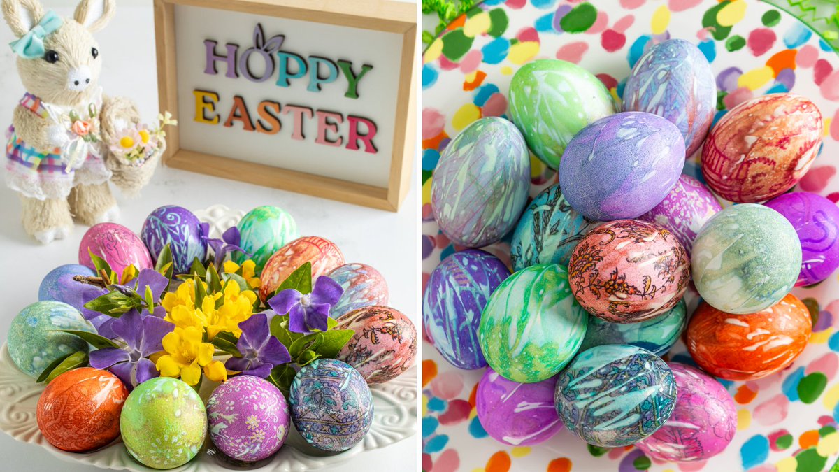 HipMamasPlace's tweet photo. This might be the prettiest Easter egg trick you’ll try this year 🐣✨ These silk dyed eggs use real silk to create stunning, one-of-a-kind designs! Try it here: Silk Dyed Eggs Tutorial: https://t.co/6CuMIJCp8K
#EasterCrafts #SilkDyedEggs #DIYEaster #SpringDIY #HipMamasPlace https://t.co/7K6DJGt6ky