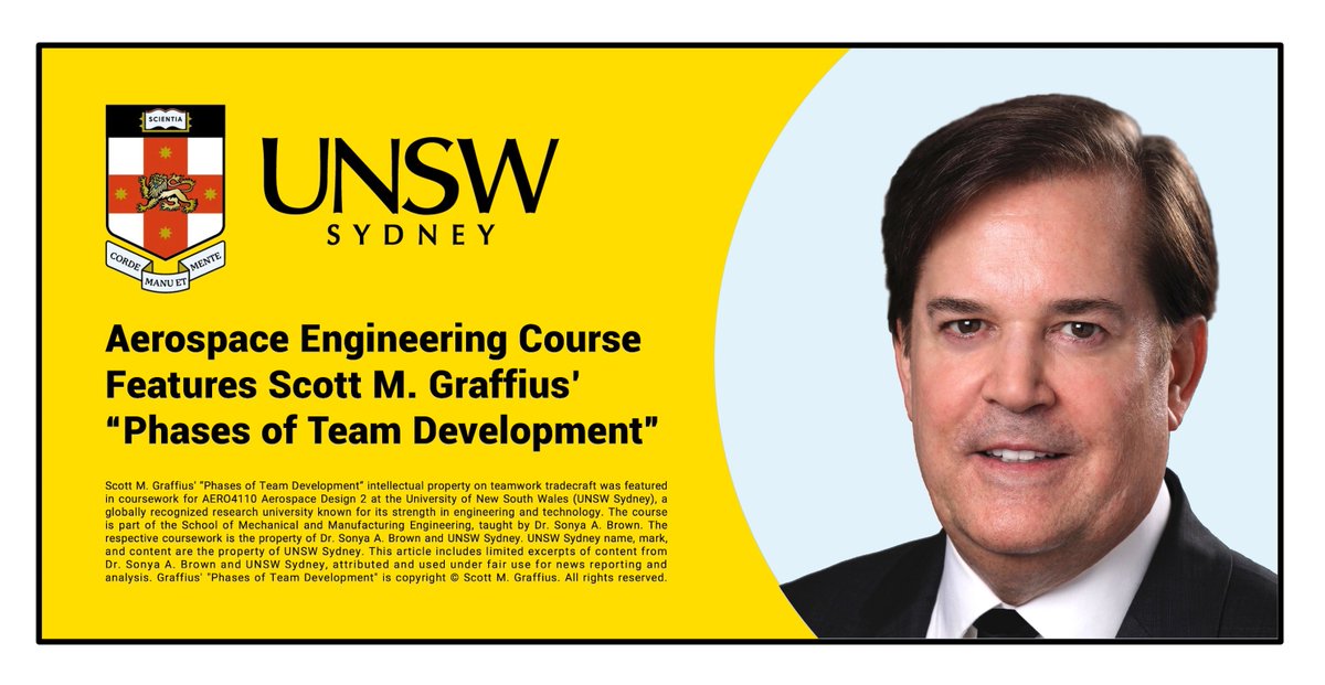 ScottGraffius's tweet image. Advanced aerospace projects demand cutting-edge engineering and exceptional collaborative skills. Honored that UNSW features my "Phases of Team Development" in aerospace design curriculum.

scottgraffius.com/blog/files/uns…

#Aerospace #Engineering #Teamwork #Collaboration #Innovation
