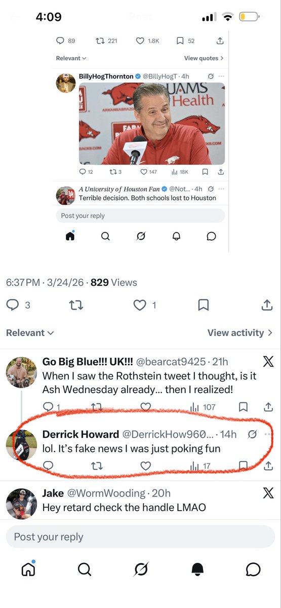 Derrick Howard tweet media
