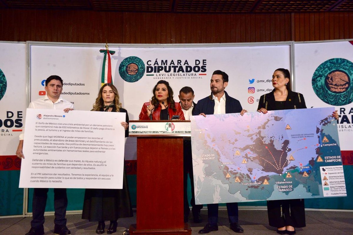 lorenapignon_'s tweet photo. Desde @Mx_Diputados expuse que el derrame petrolero 🛢️ deja a los pescadores sin sustento, a restauranteros y hoteleros angustiados por la falta de acción gubernamental, al turismo en riesgo y comunidades silenciadas por miedo. Ese es el costo real de “las gotas de chapopote” ⛽

No pedimos alarmismo. Exigimos lo mínimo: verdad, acción inmediata y justicia ambiental 🪧. Lo demás es complicidad.