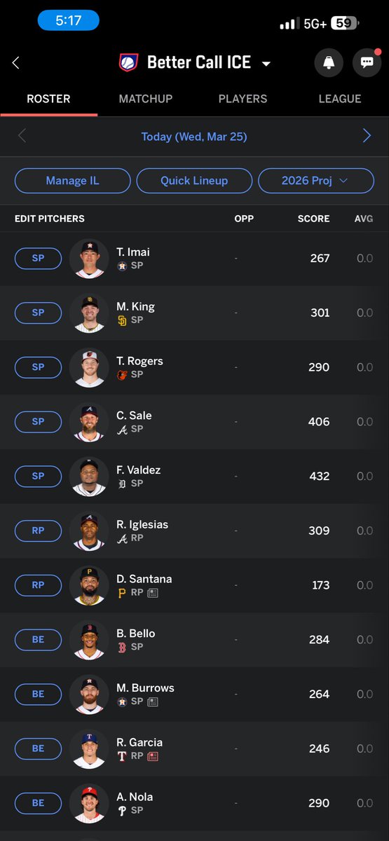 thatpointsguy's tweet photo. @James_Schiano 12 team H2H points standard ESPN scoring except +2 for SB https://t.co/odcdgVrBVx