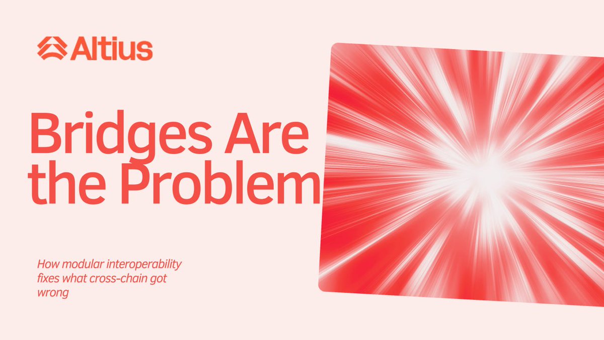 Anmria8's tweet image. Bridge hacks aren’t “bad luck” - they’re predictable outcomes of broken architecture.
Over $2.8B lost. ~40% of all Web3 hacks.
The real issue? Interoperability was treated as an afterthought - not infrastructure.
Х-@AltiusLabs 
1/7 #Scalability