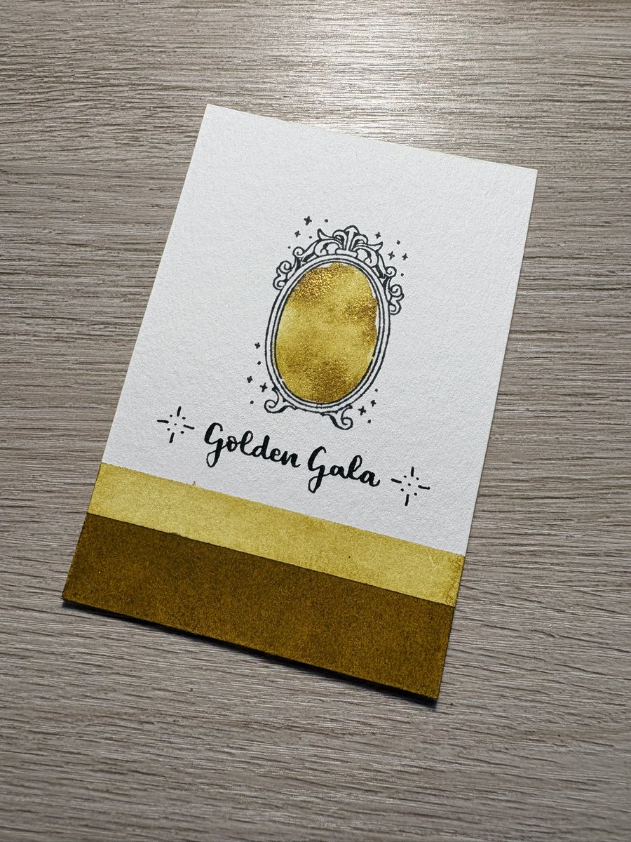 interenited's tweet photo. ✒️ Calligraphy ink swatch of color ‘Golden Gala’
🎨 Ink by @FWPStationery

#ferriswheelpress #calligraphy #ink #calligraphyink #swatch https://t.co/tZUhhQNnPA