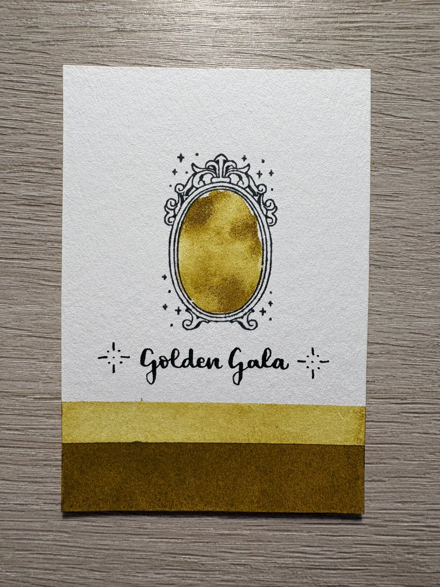 interenited's tweet photo. ✒️ Calligraphy ink swatch of color ‘Golden Gala’
🎨 Ink by @FWPStationery

#ferriswheelpress #calligraphy #ink #calligraphyink #swatch https://t.co/tZUhhQNnPA