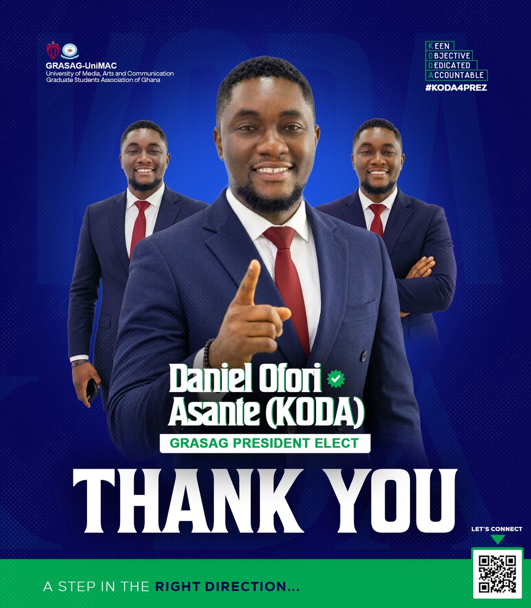 mister_koda's tweet photo. Ladies & Gentlemen I present to you PRESIDENT KODA. Congratulations to us @tillyakuanipaa Thank you GRASAG-UniMAC for your immense support. The real work begins now. We continue to count on your support. God is the Greatest! ππ»ππ
#KODA4PREZ #KODATILLY #AStepInTheRightDirection https://t.co/Do94uUv8Ml