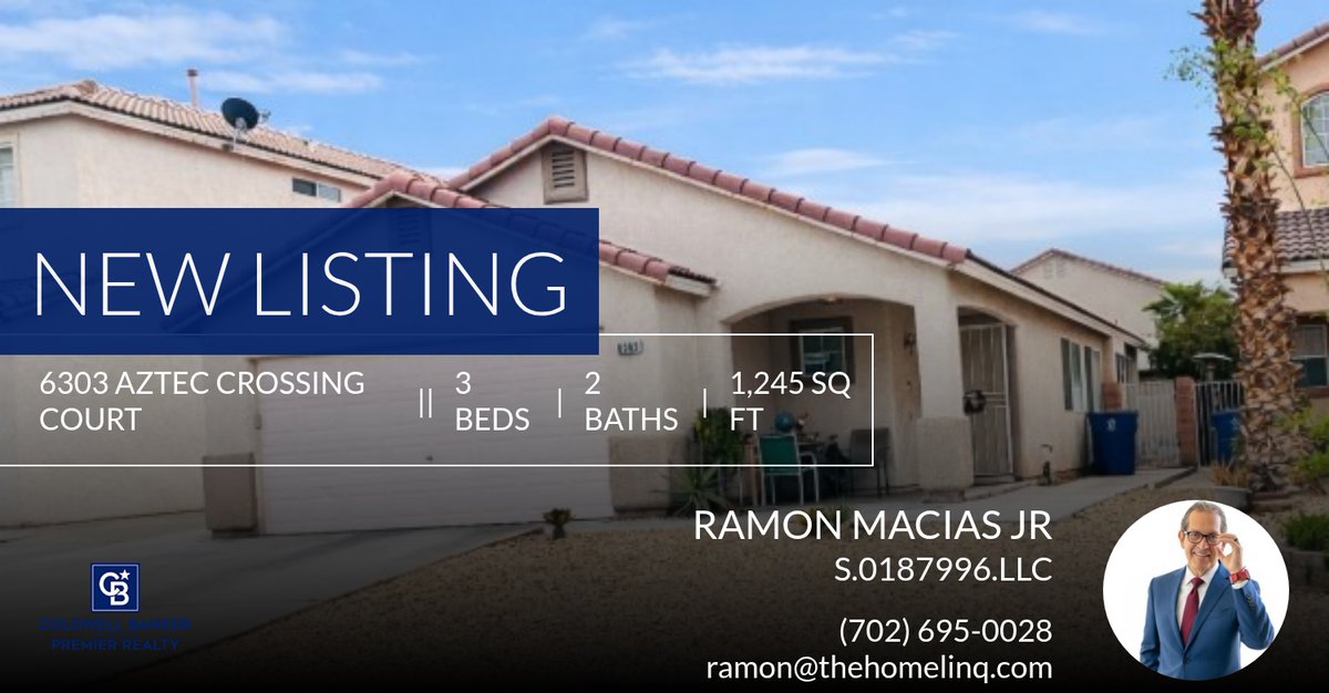 ThehomeLinq's tweet photo. 📍 New Listing 📍 Take a look at this fantastic new property that just hit the market located at 6303 Aztec Crossing Court in Las Vegas. Reach out here or at (702) 695-0028 for more information

Ramon Macias Jr 
REALTOR®
Coldwell B... https://t.co/mXqMkJz4gm https://t.co/ZYd0p6dFDb