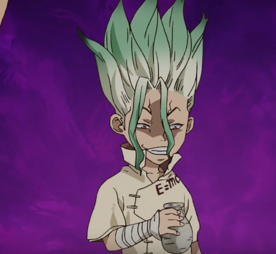 DKCVDKCV's tweet photo. Since I'm caught up with JJK and don't really have a main show (besides a BB rewatch), I've decided to check out Dr Stone and I love the mischievous gremlin energy in this shot lol https://t.co/jTOYcnhqpm