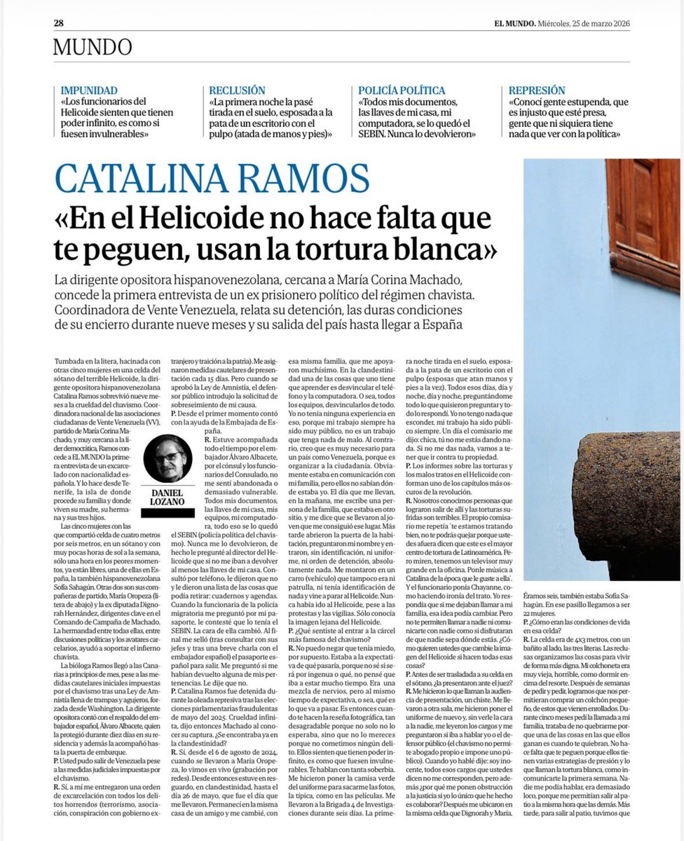 JoseAVega's tweet photo. Comparto entrevista de mi valiente compañera @caramos61 https://t.co/TjZEEHk3t6