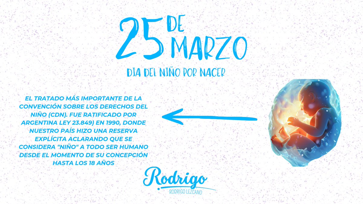 Rodrigolezcanok's tweet photo. 25 de Marzo: Día del Niño por Nacer 💙

Protegiendo la vida desde el comienzo. Pedimos al Parlamento que derogue la Ley de Interrupción Voluntaria del Embarazo y defienda la vida desde la concepción. #DerechosDelNiño #NiñoPorNacer #25Marzo. https://t.co/2sOl1d8ZwF