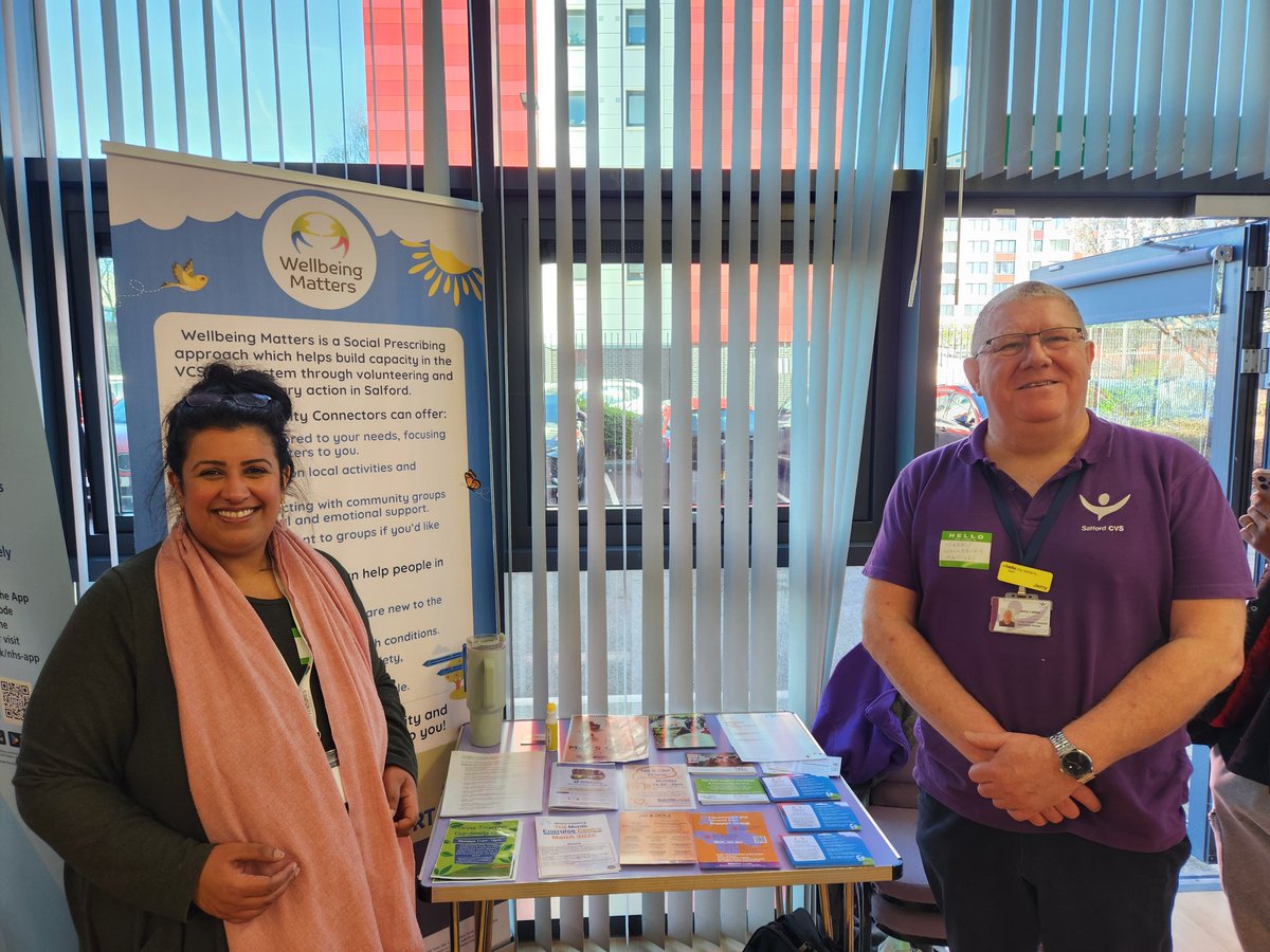 MattersSalford's tweet image. Our team Kajal and Jerry over at South East Salford's Men's health event over at Pendleton Gateway offering support to men in Salford connect to local activities and groups #Salford #Menshealth