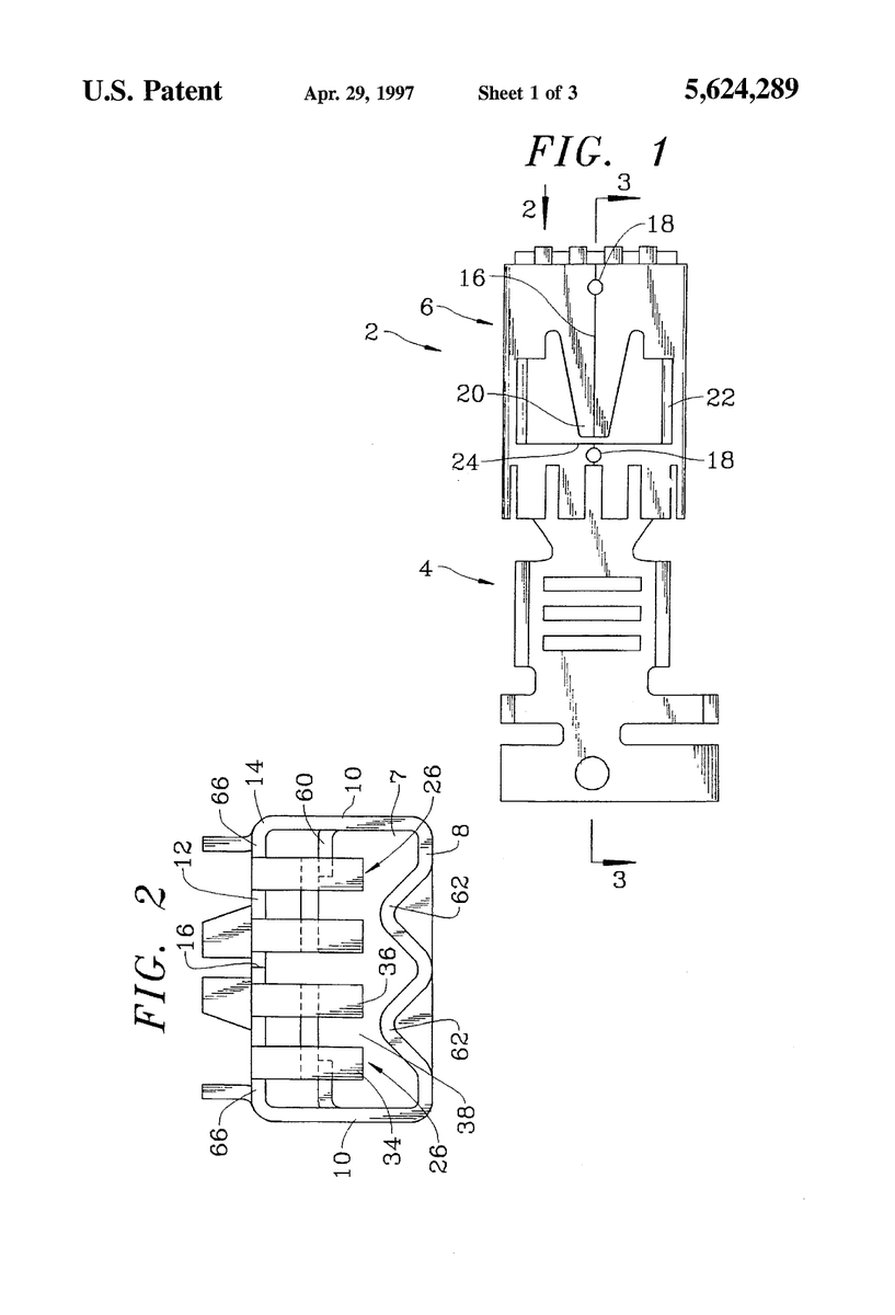 PatentArtBot's tweet photo. High current receptacle terminal
Owned By: Whitaker LLC
Patent Number: US5624289
https://t.co/z8rKuoSN6y https://t.co/L1uoQkamzY