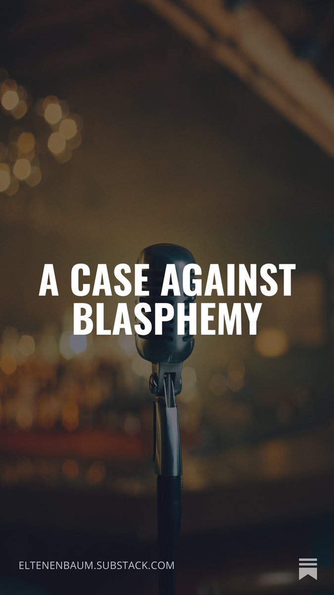ELTenenbaum's tweet photo. New Essay:
"A Case Against Blasphemy"
Free speech cannot be absolute where it portends absolute destruction.
It's more than just words or actions. 
https://t.co/o3asnGb994 https://t.co/5wLewPgshY