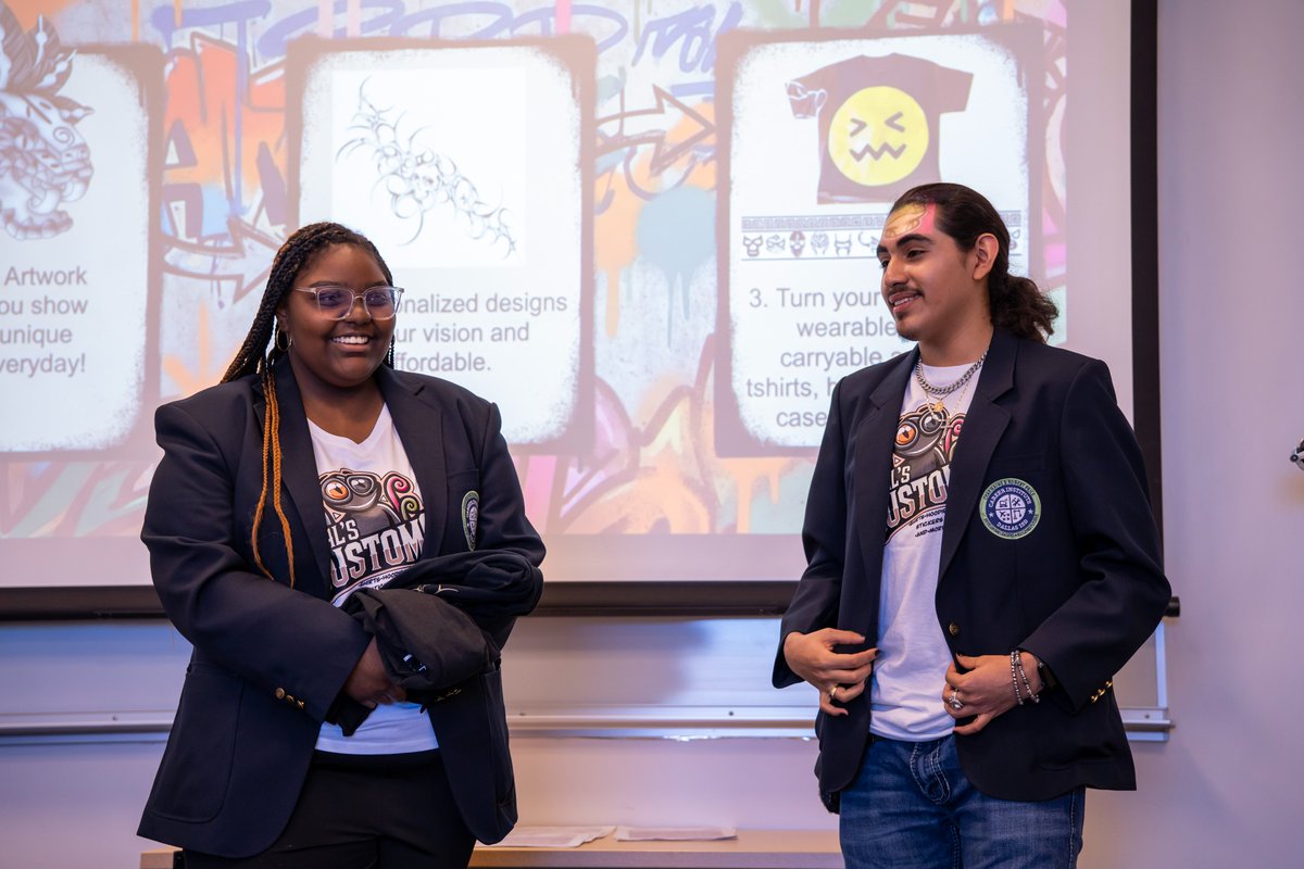 DallasEdFound's tweet photo. .@dallasschools CTE students took the stage at the Hilltop Entrepreneurship Challenge—prepared, confident, &amp; ready to win.

Huge thanks to @hilltopholdings for their continued partnership in expanding opportunities for @CTEinDallasISD students!

Read more: https://t.co/rgzuBwqkZJ https://t.co/Vr03UXLRJd