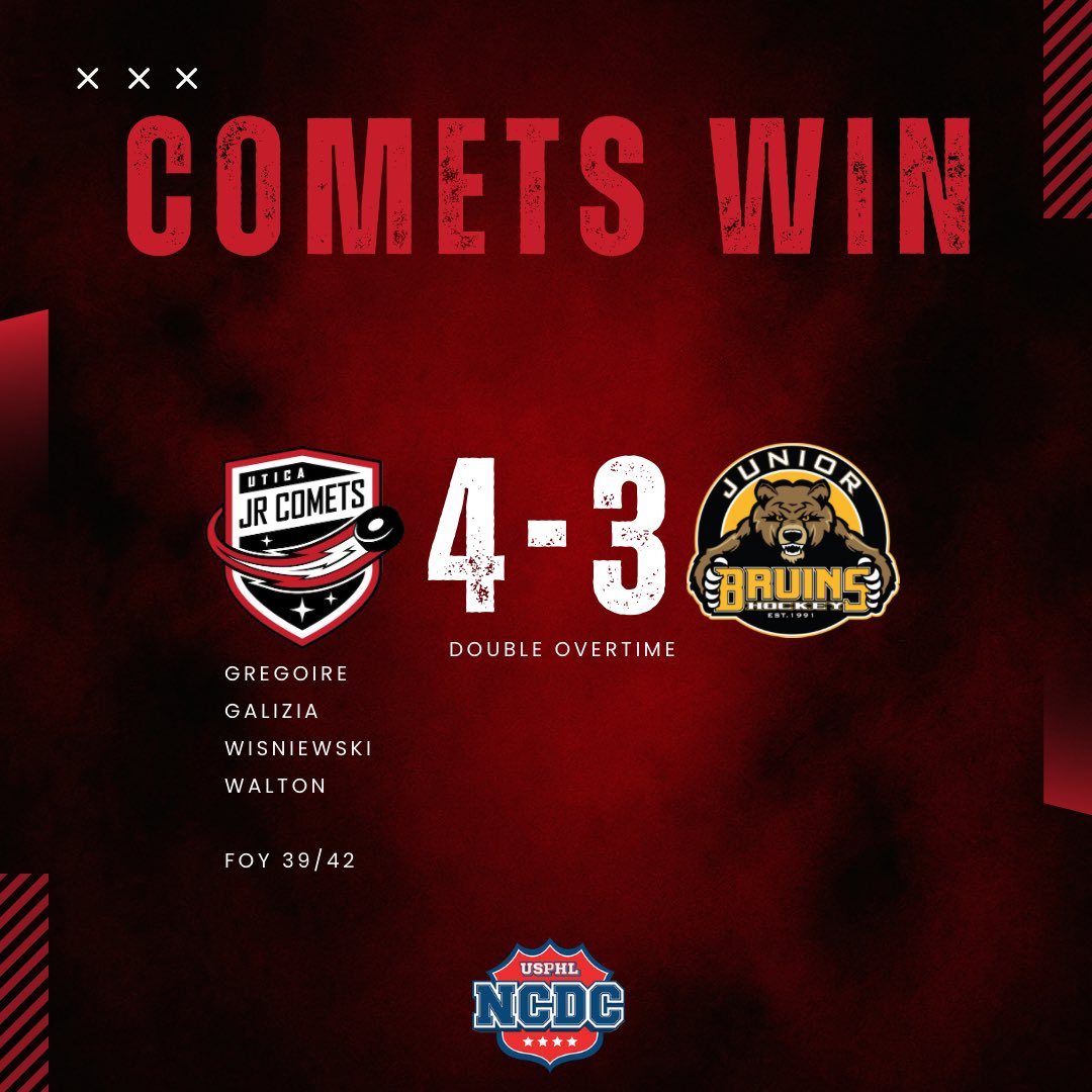 UticaJrComets's tweet photo. 🚨COMETS WIN!!!🚨

Brooms out 🧹 Bruins swept. Who’s next?

#unselfish #cometshockey #weareutica #usphl #win https://t.co/GDqcyi0hHX