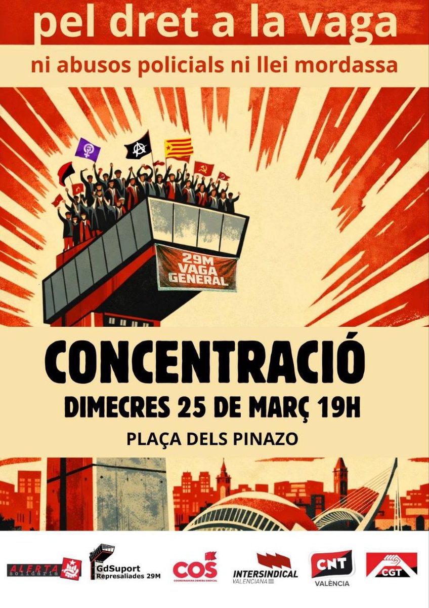 AlertaSolidaria's tweet photo. ⛓️ Volen que no protestem per a res... 
✊🏽 Doncs ens hem aplegat per dir PROU MULTES POLÍTIQUES!

❌ 60 multes - 40.000 € ! ❌

Unitat d'acció pel dret de vaga! Ni abusos policials ni llei Mordassa❗ https://t.co/yqWOkku0Aw