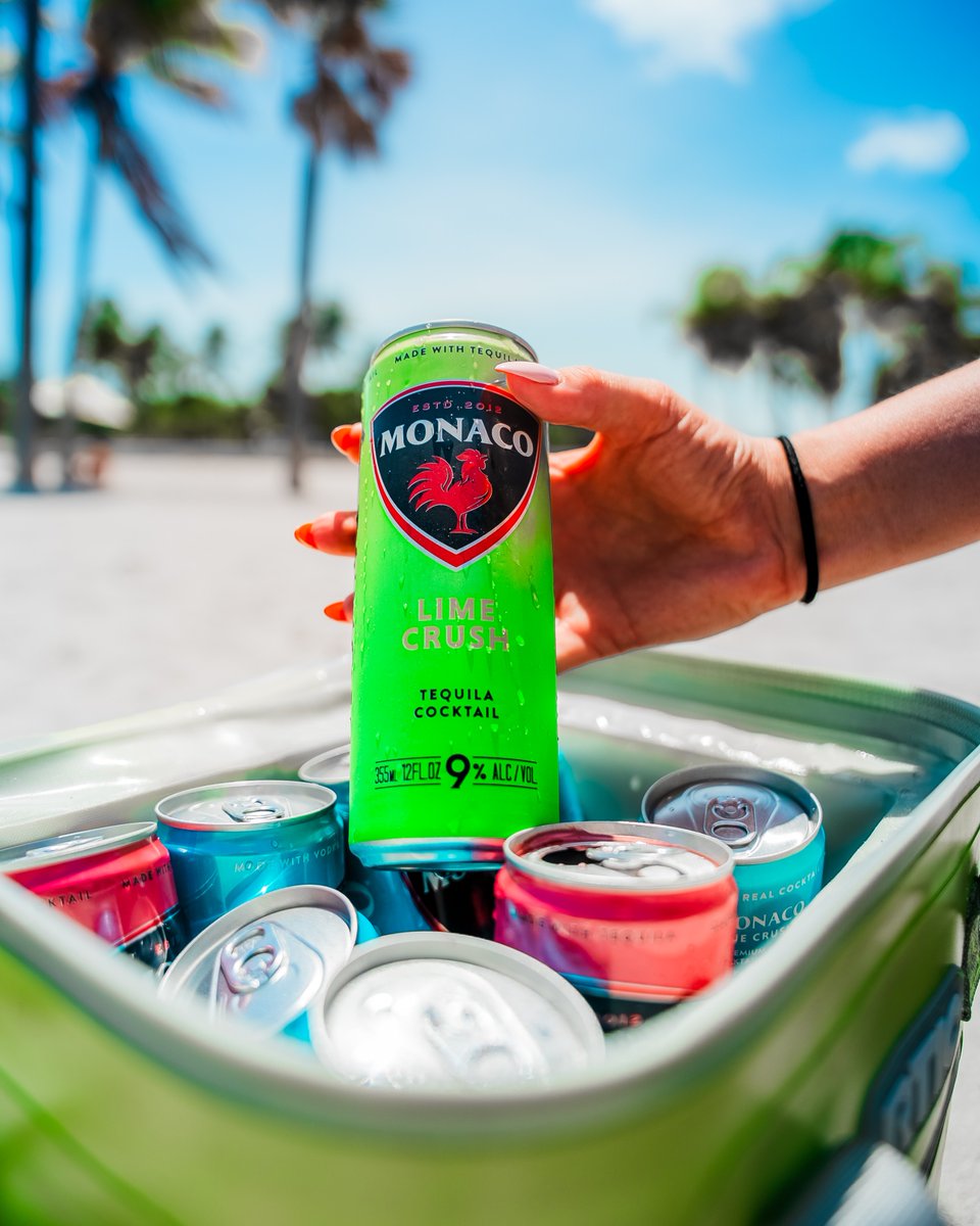DrinkMonaco's tweet photo. Beach day essentials: sunshine, sand, and a cooler full of Monaco ☀️ https://t.co/qHAZCVoqqG