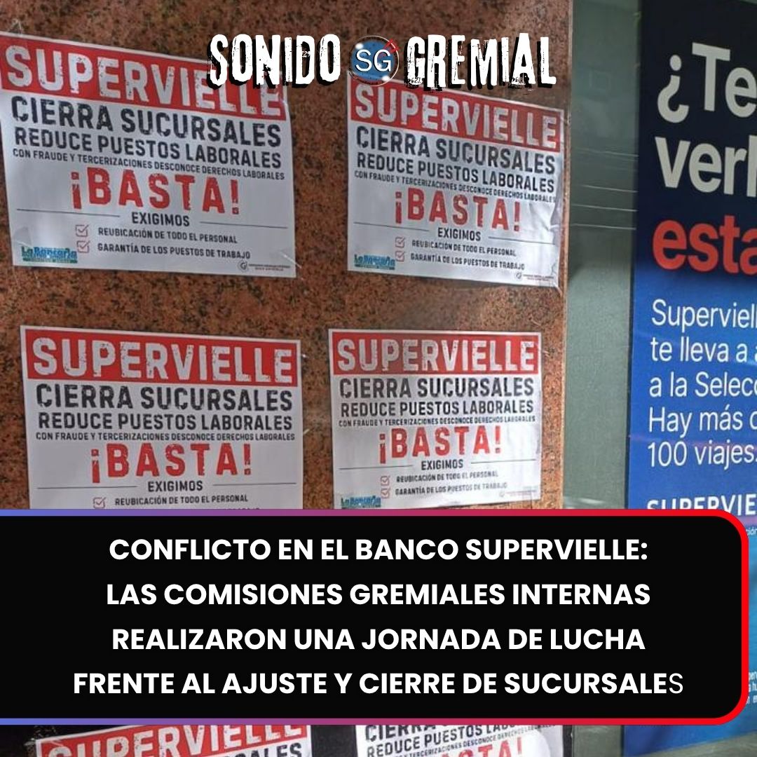 🚨 La <a href="/GremialSuper/">Gremial Supervielle Bs As</a> y todas las sucursales realizaron una jornada de lucha en rechazo a las políticas de ajuste que, según denuncian, impactan de lleno en los trabajadores. Señalaron cierre de sucursales, del “Espacio Cordial” y del HUB interior
🔵🔴
sonidogremial.com.ar/conflicto-en-e…