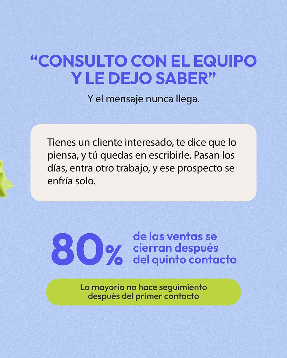 KlamaTech's tweet photo. ¿Cuándo fue la última vez que le diste seguimiento a un prospecto que no respondió? 👀
La venta no falla por una mala oferta, sino por falta de un sistema como Zoho CRM que te ayude con los seguimientos.
Escríbenos y te ayudamos a implementar Zoho CRM en tu empresa. 🙌 https://t.co/AIw8Et6wX4
