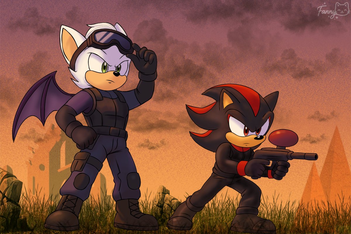 Fanny_0w0's tweet photo. Shadow spending the day with his father-in-law 🤭✨️🦔🦇🔫 

#Shadouge 
#SonicAu
#ShadowTheHedgehog 
#RougeTheBat 
#Fanart 
#DorianTheBat
#Rougefatherfan https://t.co/zbTqYjBgHv