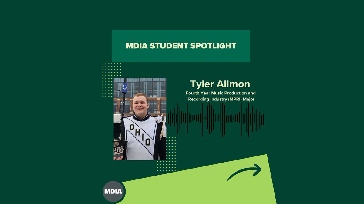 OU_MDIA's tweet photo. Meet Tyler Allmon, a senior studying music production and recording industry. Swipe left to learn about Tyler's journey at Ohio University! 🎧 https://t.co/OB4cbwa7Z8