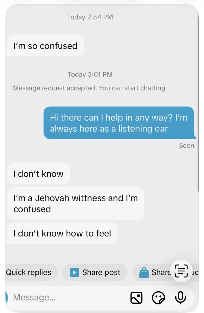 lastdayslance's tweet photo. My wife gets messages like this occasionally. They’ve ramped up since the blood doctrine change. Being a vocal apostate costs you a lot, but in exchange, you get to be a beacon of light for those questioning. 

#exjw
#jw https://t.co/NWKaFcPkFG