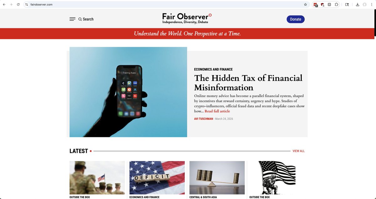 Avi_Tuschman's tweet photo. Pleased to share this article I just published in @myfairobserver, on financial #misinformation https://t.co/F81XoFb8h5
