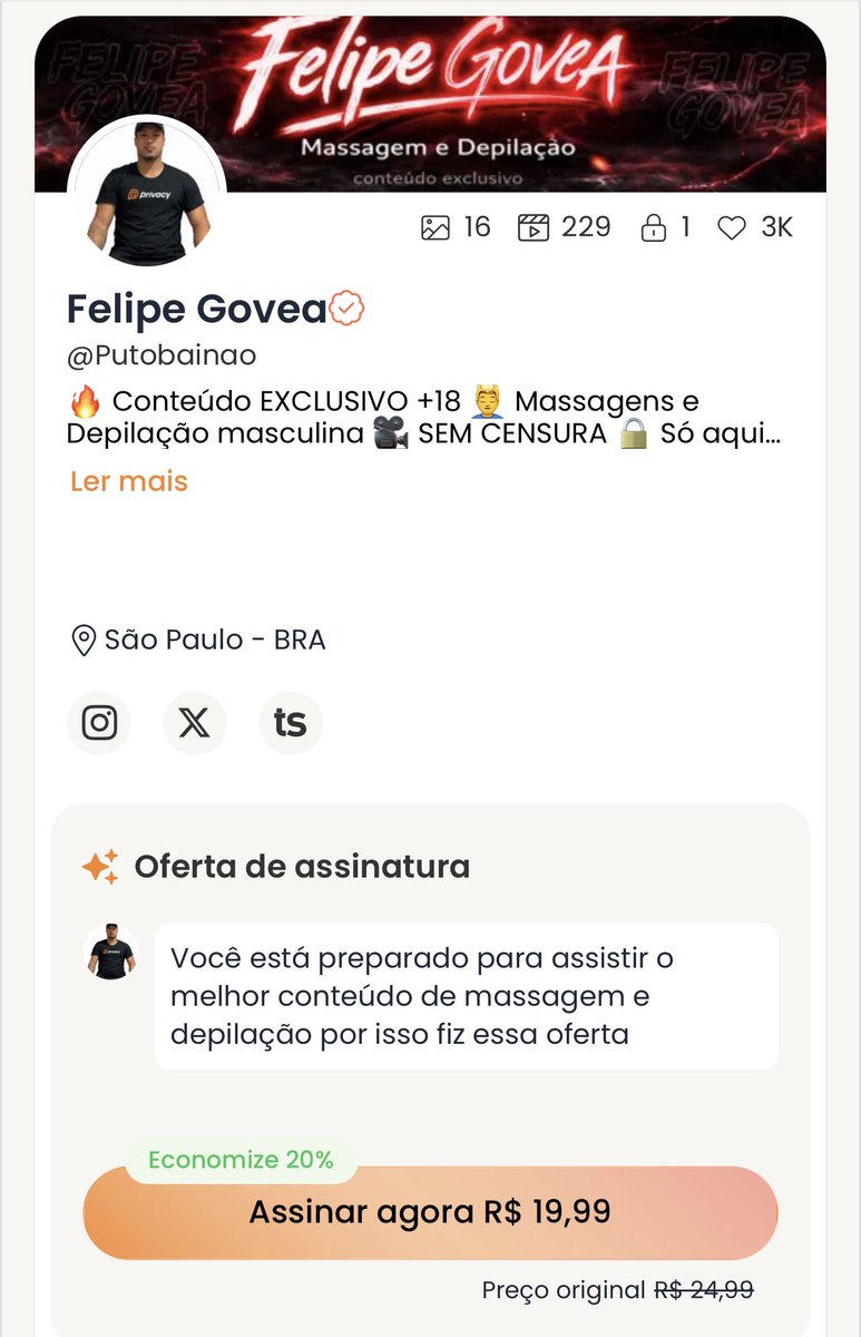 Felipe Govea 🔥 Depilação Masculina SP tweet media