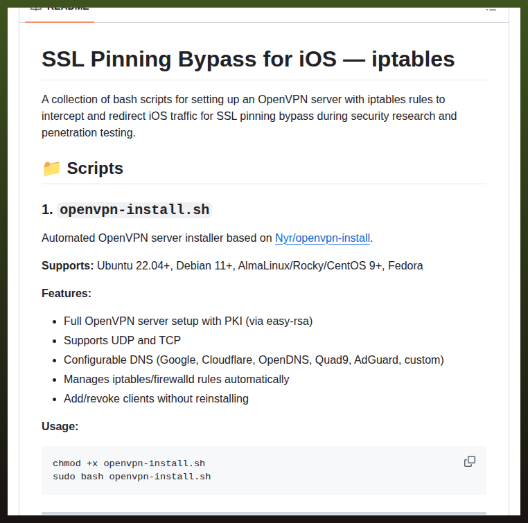 tom_doerr's tweet photo. iOS SSL pinning bypass without jailbreak

https://t.co/1Q58begJvJ https://t.co/hs64nWnbZR