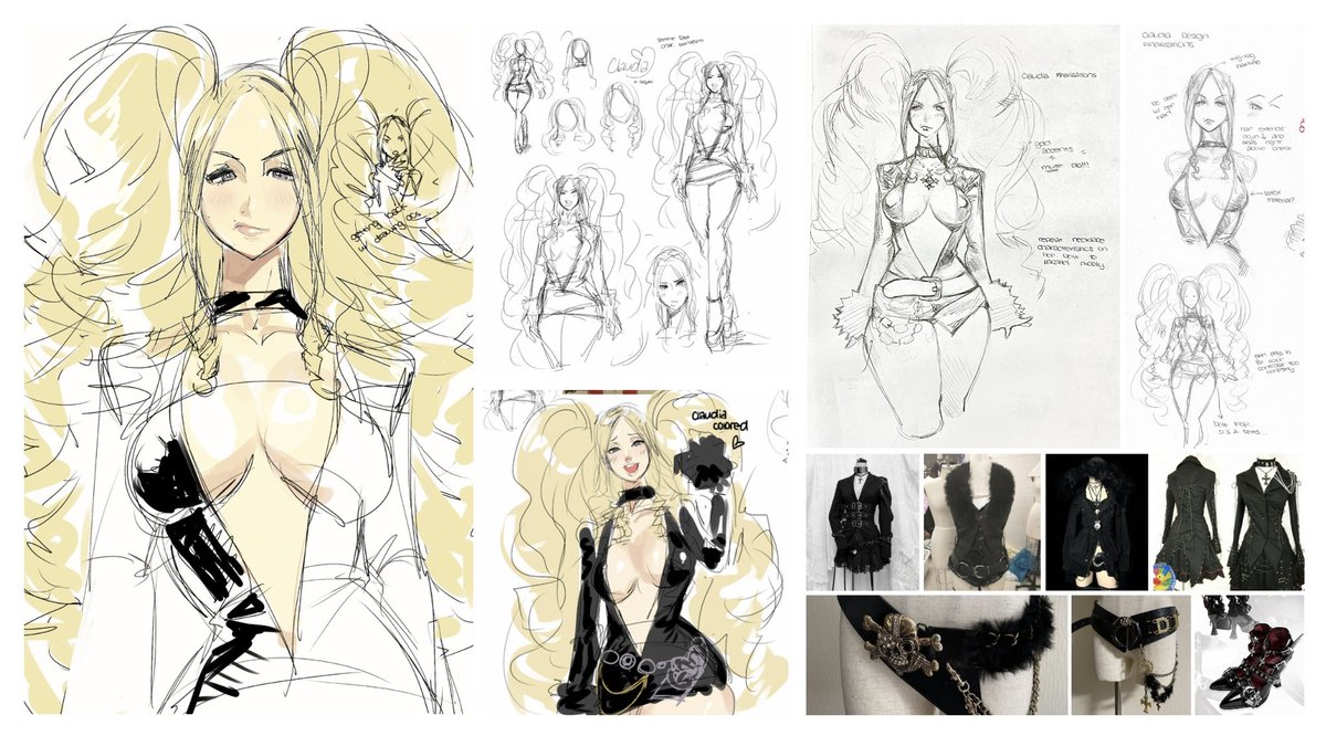 first time documenting my design process like this, her name’s Claudia and i’d love to get feedback on her for finalizing