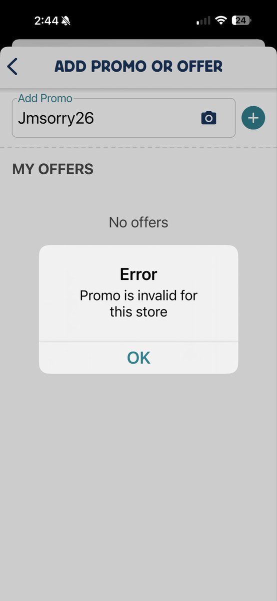 rickey_bright's tweet photo. @jerseymikes not a single store will accept this promo code… looks bad for business… https://t.co/DTT4gLhaIC