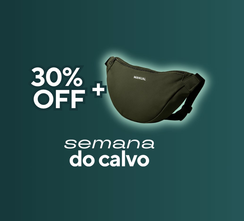 🚨 GRAVE!!  Restam poucas horas da promoção semana do calvo. 

Sua última chance de aproveitar 30% off + Bag exclusiva!!