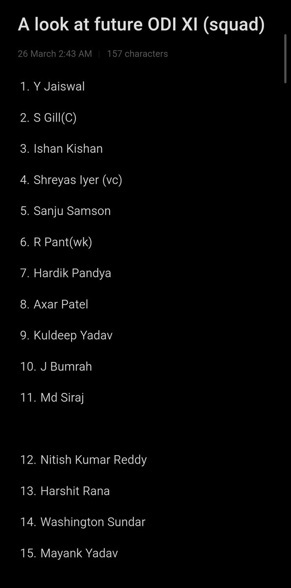 pllvsrkr's tweet photo. Irrespective of the Results in the 2027 World Cup, I think this should be ODI regulars going then after. Rohit &amp; Virat does a 2024, Jadeja &amp; Rahul shifts to Test only, Varun to T20I only. Giving Sanju, Ishan &amp; Pant longer runs in ODIs to prove their worth. @BCCI @imAagarkar #ICT https://t.co/YKjEmBNEdS