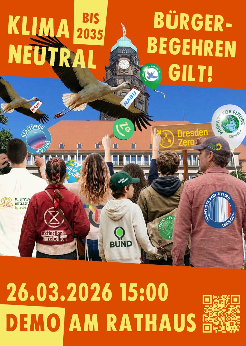 NEngemaier's tweet photo. Kommt morgen 15 Uhr zur großen Klimademo. Bewahrt die von Dresden-Zero erstrittennen Klimaziele. Schützt die Klimaschutzmaßnahmen vor den Angriffen von CDU und anderen Fraktionen.

Alle Infos und der Aufruf unter: https://t.co/d54zsubptv

#Dresden #Klimaschutz https://t.co/EsyrdfIqsr