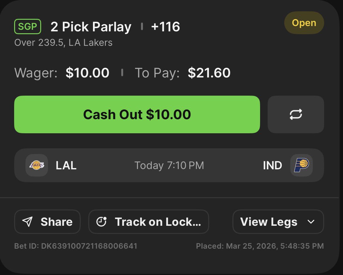 WasabiWagers's tweet photo. 🟢Wasabi’s Ladder Challenge: Day 1🟢

$10—>$1000
Step 1: Laker ML+Over 239.5 Total Points

The Lakers are locked in for seeding and Indy loves to run. Expect a high-octane track meet where the Lakers’ veteran experience edges it out. 💨🏀

Let’s get this first green checkmark and keep it moving! ✅
#NBA #NBAPicks #LadderChallenge #Lakers #WasabiWagers
