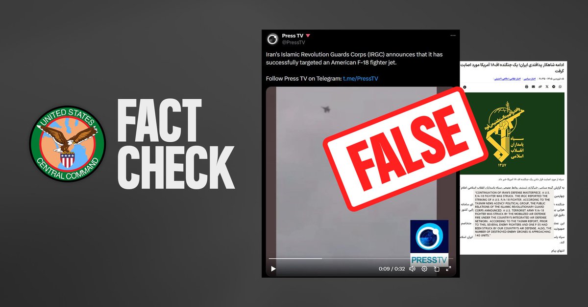 Centcom Factcheck The claim was previously denied by the @CENTCOM, however the footages ...