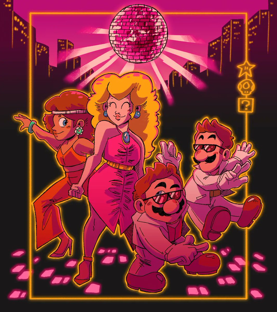 mossflavourbaby's tweet image. It's my birthday "wahoo" says italo disco Mario inspired from @everydaylouie album #Fanarts