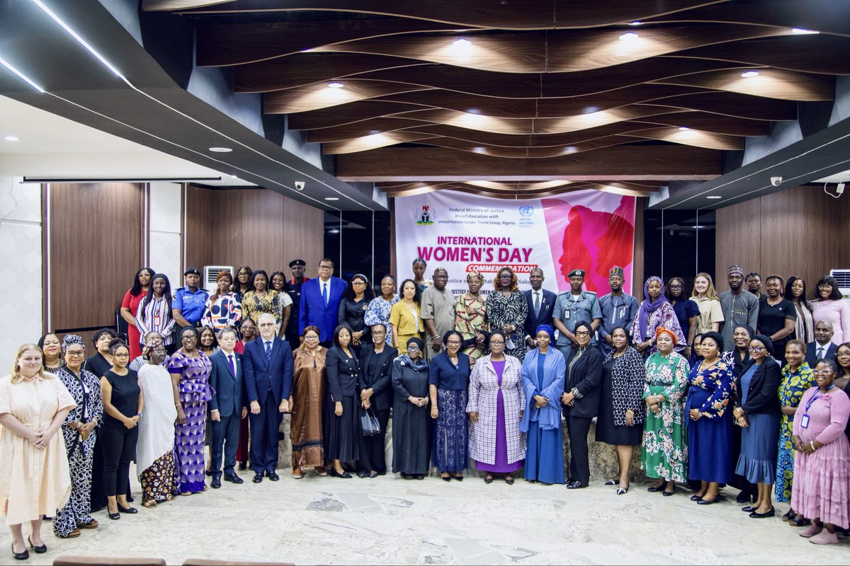 unwomenNG's tweet photo. At a high-level dialogue by the UN Gender Theme Group and @fmojustice, leaders affirmed the need to close the gap between laws and lived realities. The event brought together stakeholders from all sectors to discuss ways to strengthen inclusive, gender-responsive justice systems. https://t.co/nJXXNHjcvM