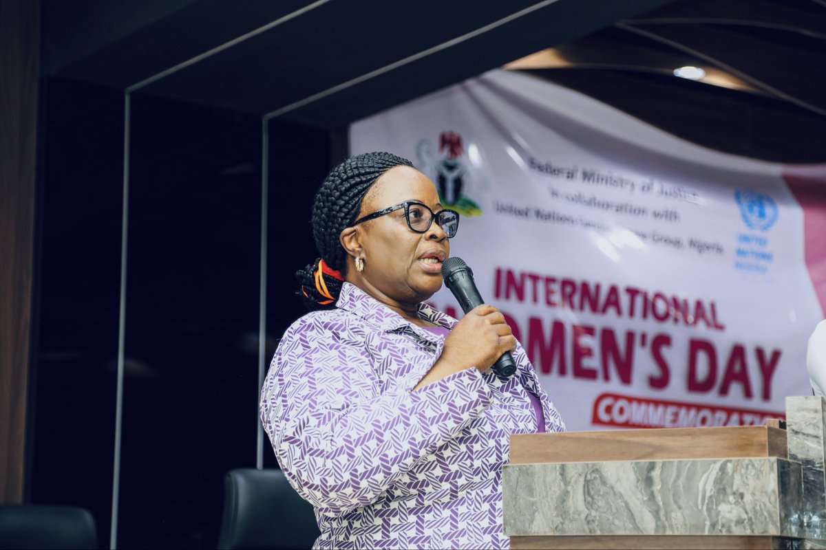 unwomenNG's tweet photo. Representing @UN_Nigeria RC @MohamedFall, @BeatriceEyong highlighted that for many survivors, justice is still an aspiration, not a guarantee, calling for systems that are accessible, responsive, &amp; dignity-centered. She also added that without justice, #GEWE cannot stand. https://t.co/yu127mWtYI