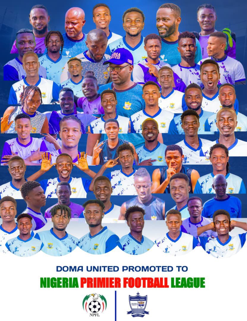 Omoruyi___'s tweet photo. π¨ Doma United are officially back in the top flight! Promotion to the NPFL confirmed. β
#NNL26 | #NPFL27 | #domaunited | #Football https://t.co/MyB6mFrncL