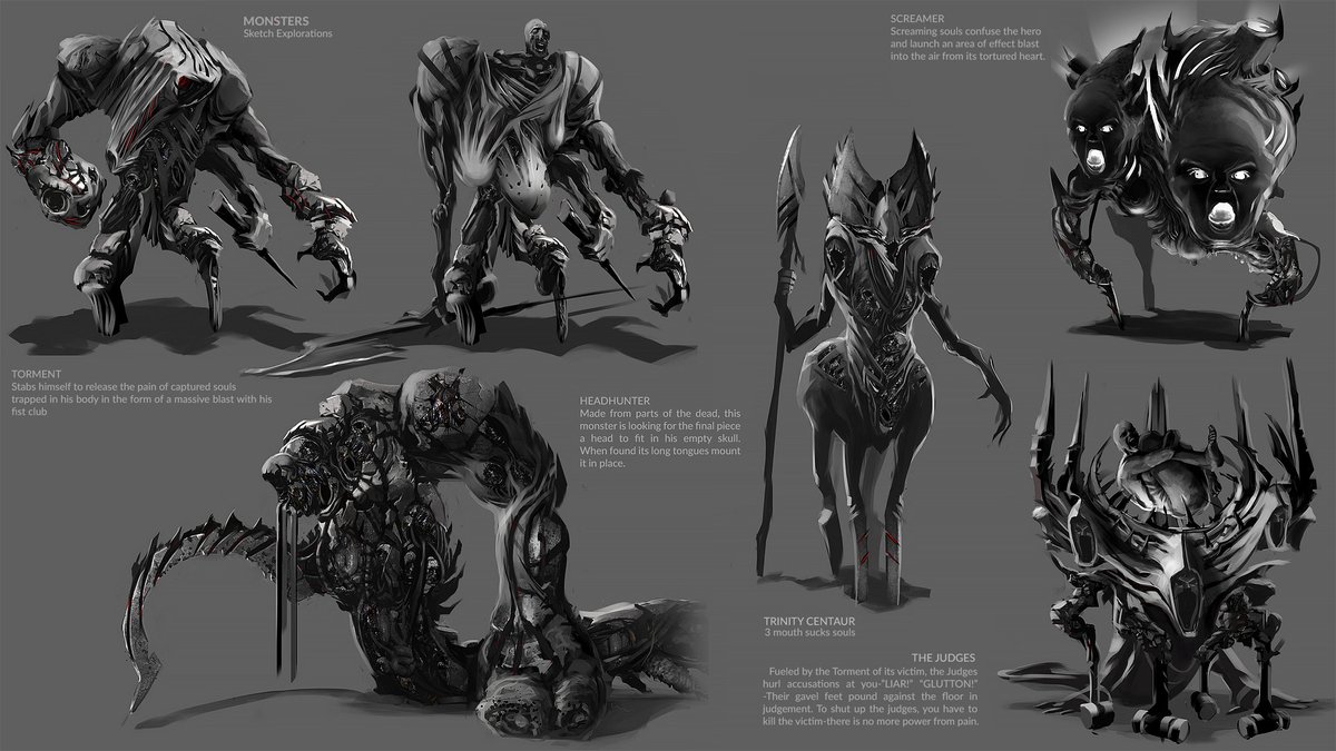 Early demons from the cancelled Doom 4 Monster concept art from 2014 By