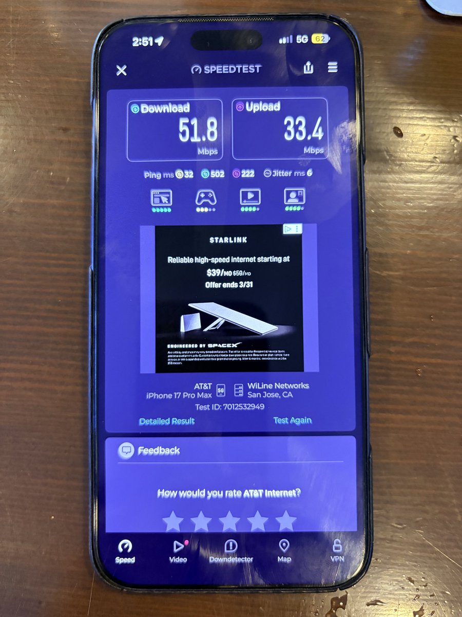 If anyone is curious what cell service is better when it comes to <a href="/Xfinity/">Xfinity</a> vs <a href="/ATT/">AT&T</a> this cell speed test speaks for its self! I’m in Monterey, Ca and Xfinity blows them out of the water! I’m much happier with my Xfinity line and the worst part is att sponsors our golf tourney!