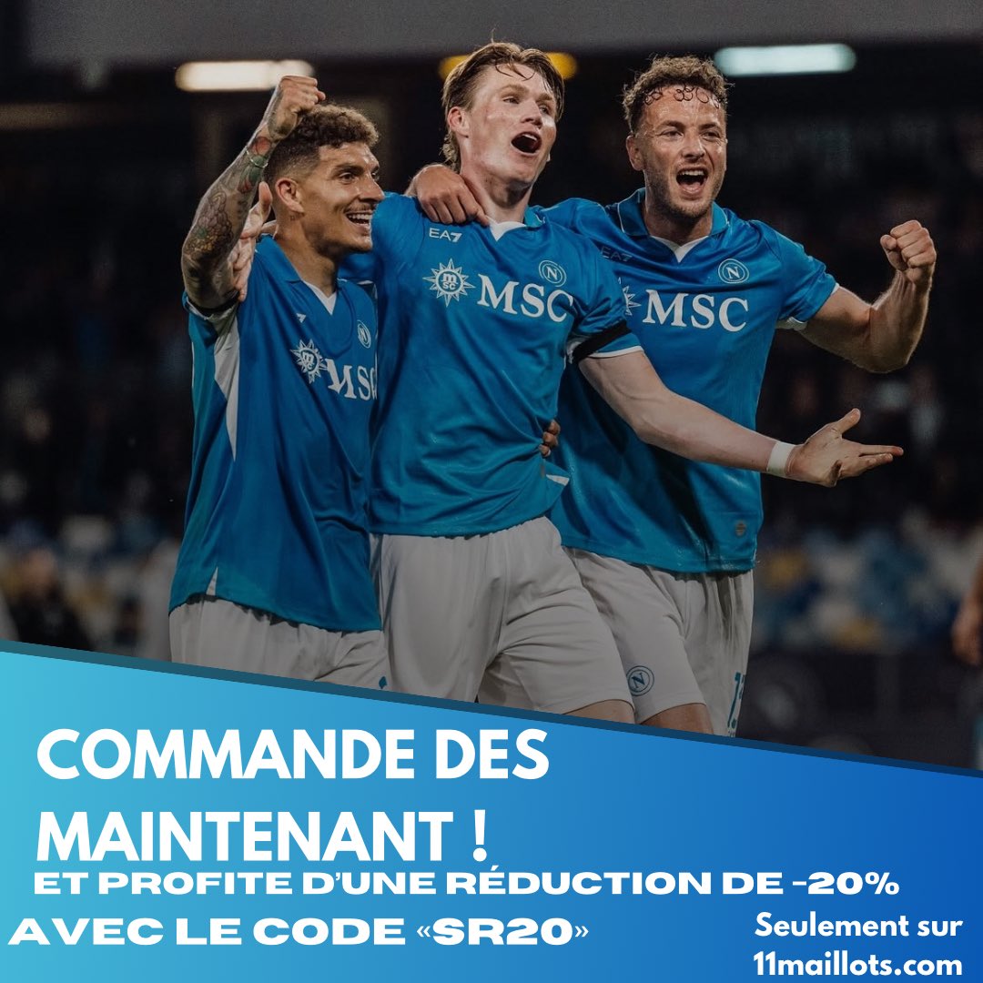 11maillots's tweet photo. 🔵 Le nouveau maillot de Naples est là !
Disponible dès maintenant sur https://t.co/6LRsxaRbES avec -20% grâce au code SR20 ⚡ https://t.co/0oC6OKmpDK
