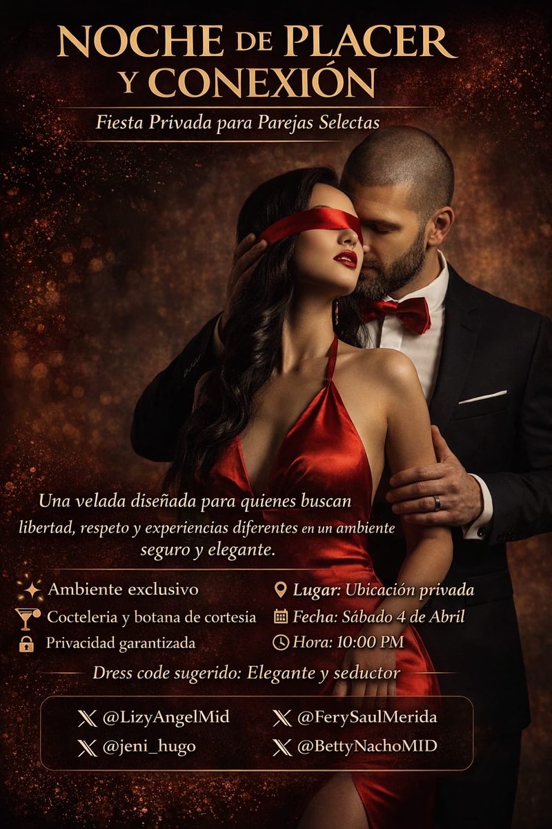 Quien más se apunta? Ya quedan pocos días y pocos lugares🫣
La pasaremos súper ricooo🔥😈

Inf e interesad@s manden privado🥰

Parejas: $450
Chicas solas: Gratis🫶🏽