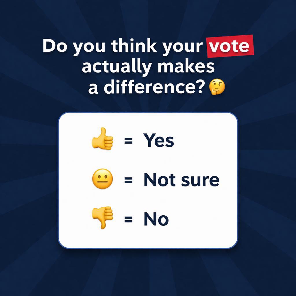 Let’s be real for a second…

Drop your reason in the comments 👇
(No judgment—just real talk.)

CCAC Social Action Committee is not here to tell you who to vote for—but we are here to encourage you to exercise your rights, because they truly do make a difference.