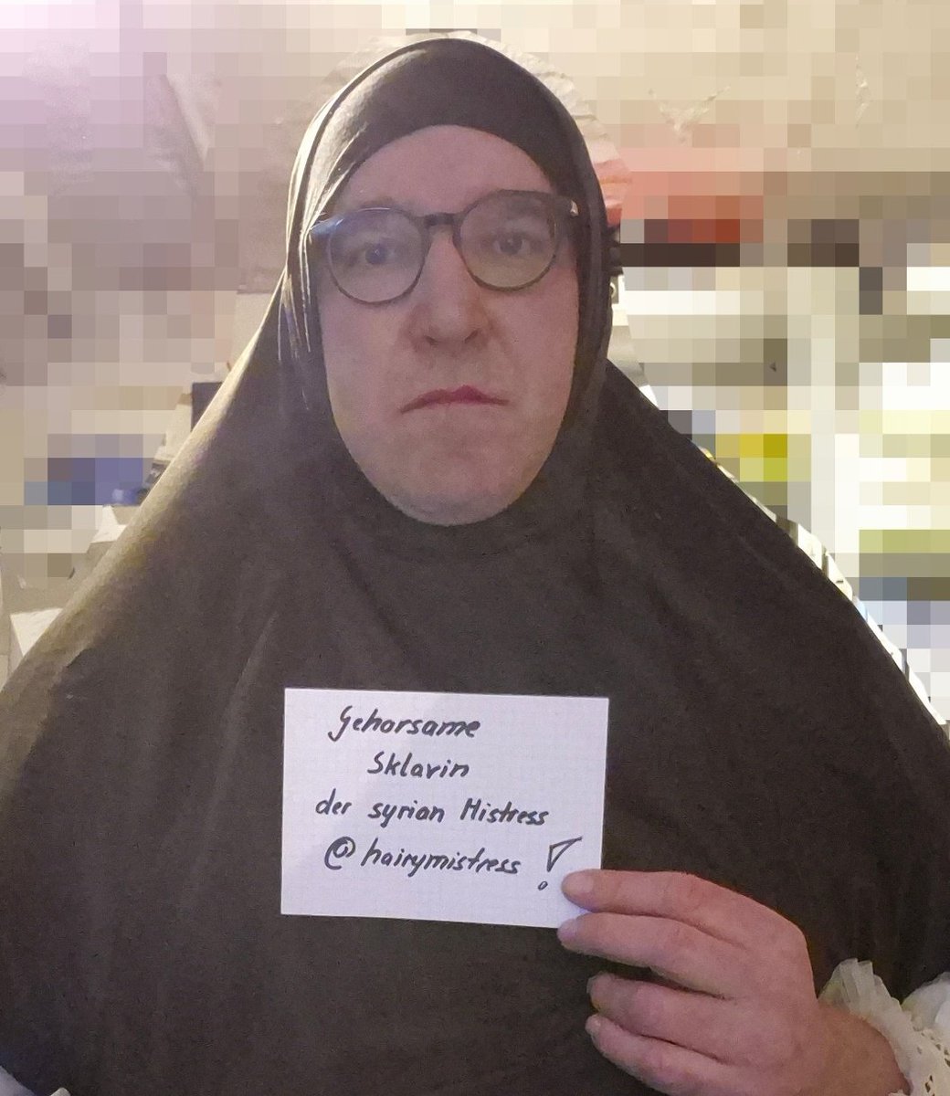 hairymistress's tweet image. Ein erster Schritt in die richtige Richtung ... meine Sissy wird zukünftig Hijab oder Niquab tragen. Schrittweise werde ich sie dem Islam zuführen und zu meinem willenlosen Eigentum machen.
#sissy #hijab #konvertieren