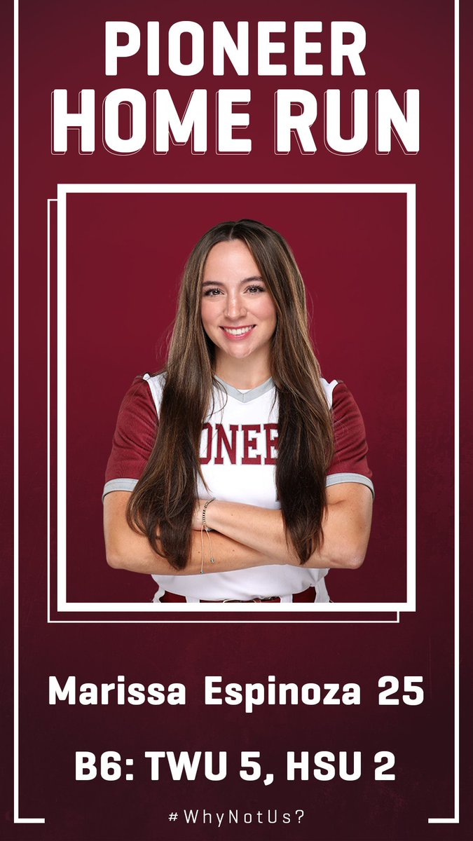 TWUSoftball's tweet photo. 𝑬𝑺𝑷𝑰 𝑻𝑯𝑹𝑬𝑬-𝑹𝑼𝑵 𝑯𝑶𝑴𝑬𝑹 𝑻𝑶 𝑻𝑨𝑲𝑬 𝑻𝑯𝑬 𝑳𝑬𝑨𝑫!!

#PioneerProud | #WhyNotUs https://t.co/iFhBV60NcW