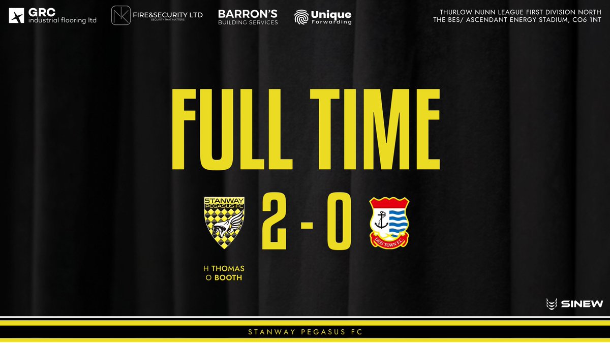 StanwayPegasus's tweet image. 🔚 FULL TIME

Harry Thomas got us off to the perfect start, and Ollie Booth wrapped it up in the final stages. Big shoutout to the fans for their incredible support👏

And a clean sheet for Felgate to cap off a fantastic team performance!

#UTSP || 🟡2-0 🟠 || #DISS