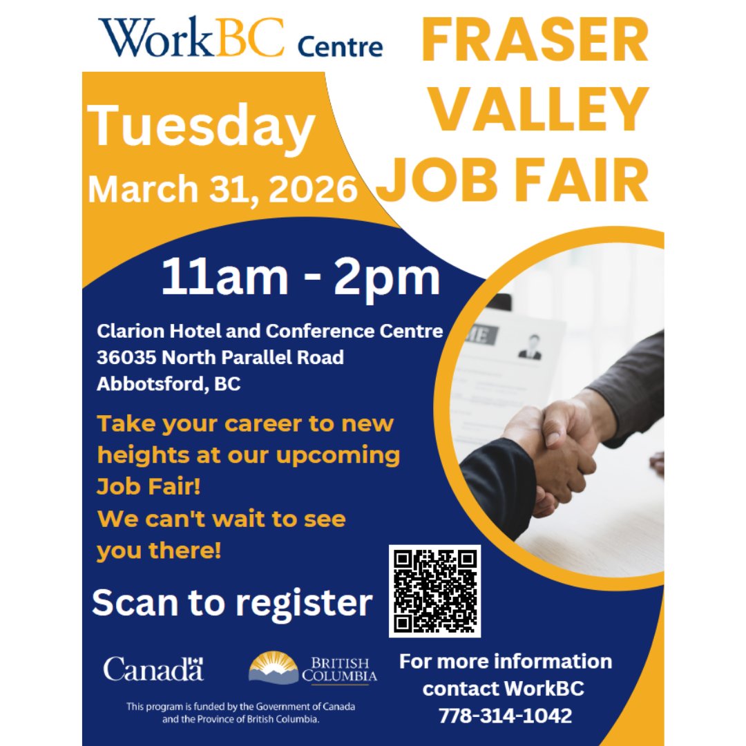 PivotPointFGC's tweet image. Reminder: Join us at the Job Fair with "Two Lenses" on March 31st! 🤝Whether you are looking for a career or looking for support, we are here for you.
We are counting down the days to the Fraser Valley Job Fair hosted by Work BC Abbotsford! #JobFair #FraserValley #AutismSupport